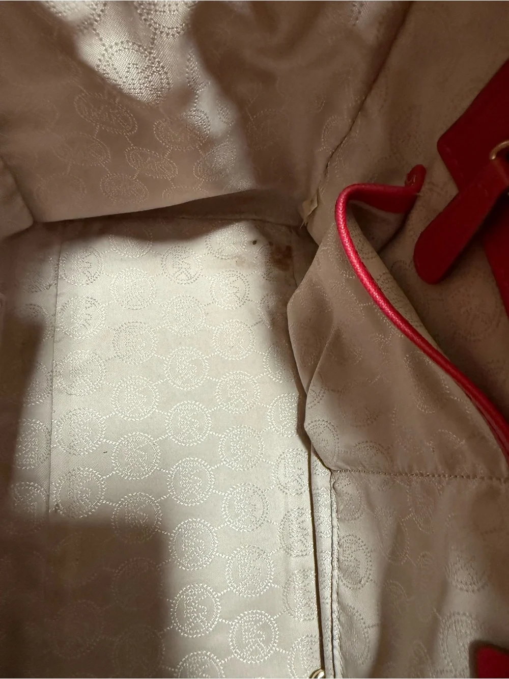Michael Kors Red Saffiano Satchel with Removable Strap